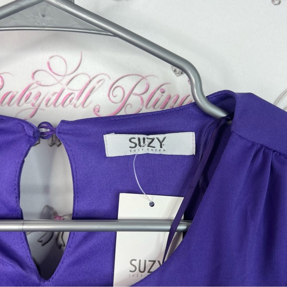 Suzy shier top brand new with tags royal Vibrant Purple Long Sleeve Blouse - Picture 4 of 8